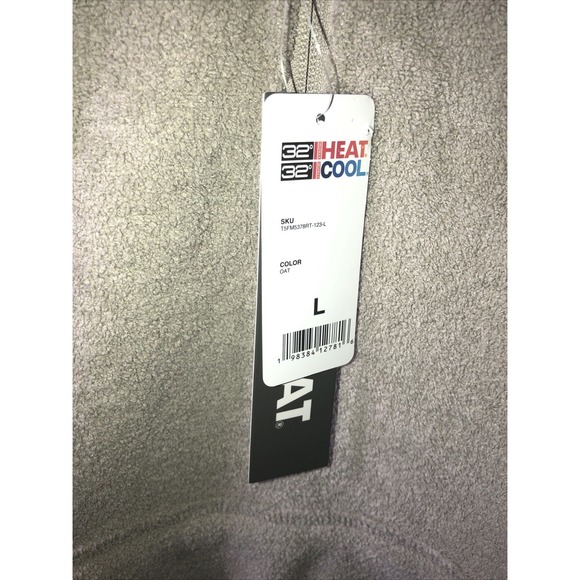 32 Degree Heat Cool Oat Tan Mens Quarter Zip Pullover Warm Large Pocket NWT - Picture 4 of 12